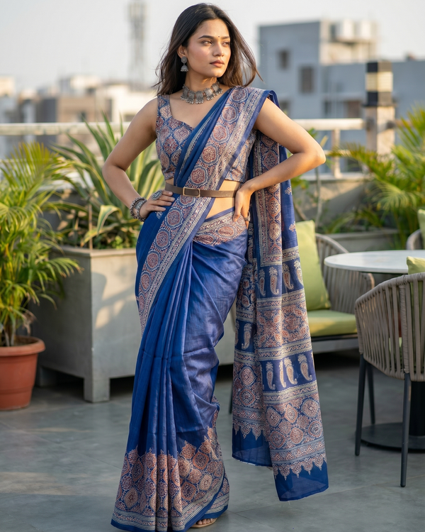 Mrs. SARDARNI Woven Soft Silk Saree - Royal Blue