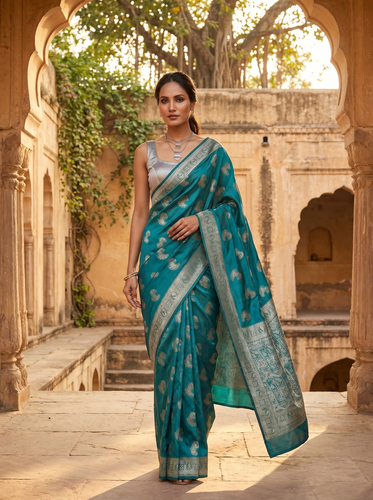 Mrs. SARDARNI Banarasi Jacquard Art Silk Saree - Royal Prpl (Morni Collection)