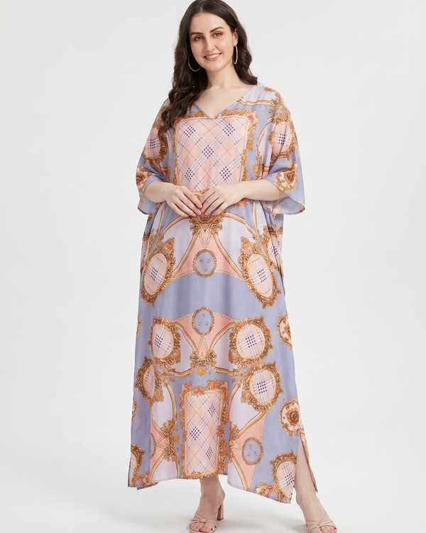 Mrs. SARDARNI Premium Designer Printed Kaftan - Lilac