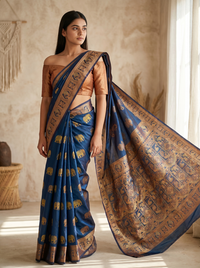 Mrs. SARDARNI Banarasi Jacquard Art Silk Saree - Emerald Grn (Morni Collection)