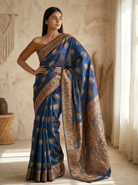 Mrs. SARDARNI Banarasi Jacquard Art Silk Saree - Emerald Grn (Morni Collection)