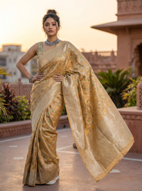 Mrs. SARDARNI Woven Soft Silk Saree - Gold