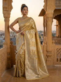 Mrs. SARDARNI Woven Soft Silk Saree - Gold