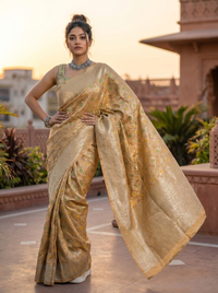 Mrs. SARDARNI Woven Soft Silk Saree - Gold
