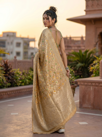 Mrs. SARDARNI Woven Soft Silk Saree - Gold