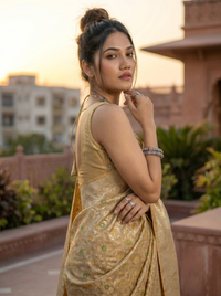 Mrs. SARDARNI Woven Soft Silk Saree - Gold