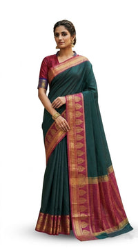 Mrs. SARDARNI Latest Silver Zari Work Fancy Garod Muslin Saree New Collection | Green Sari | Premium Ethnic Wear | Mrs. SARDARNI
