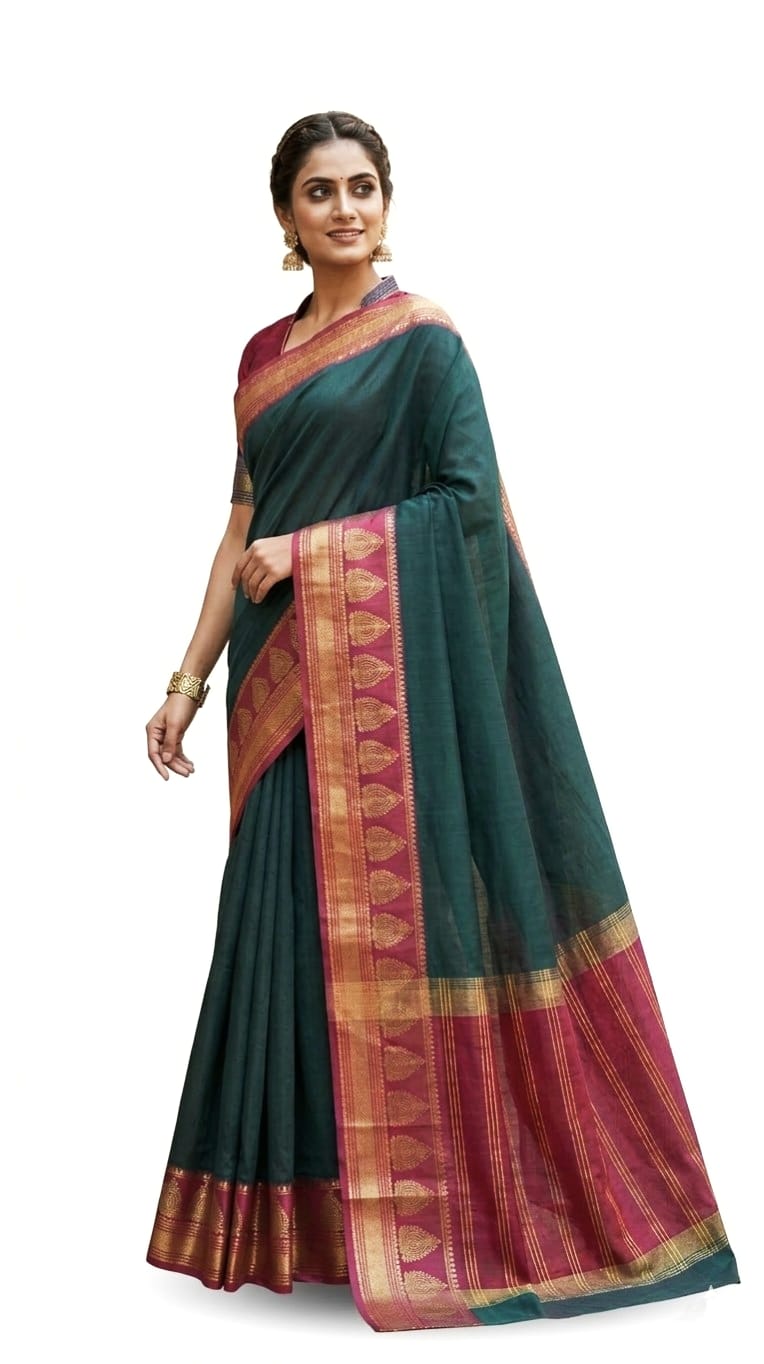 Mrs. SARDARNI Latest Silver Zari Work Fancy Garod Muslin Saree New Collection | Green Sari | Premium Ethnic Wear | Mrs. SARDARNI