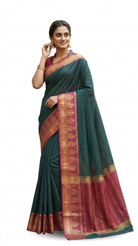 Mrs. SARDARNI Latest Silver Zari Work Fancy Garod Muslin Saree New Collection | Green Sari | Premium Ethnic Wear | Mrs. SARDARNI