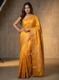 Mrs. SARDARNI Banarasi Jacquard Art Silk Saree - Rani Pink (Morni Collection)