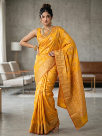 Mrs. SARDARNI Banarasi Jacquard Art Silk Saree - Rani Pink (Morni Collection)