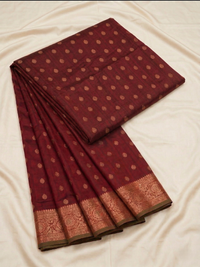 Mrs. SARDARNI Paithani InspiredMrs. SARDARNI Women's Red & Green Art Silk Saree with Contrast Zari Border & Tassel Pallu | Premium Ethnic Wear | Mrs. SARDARNI