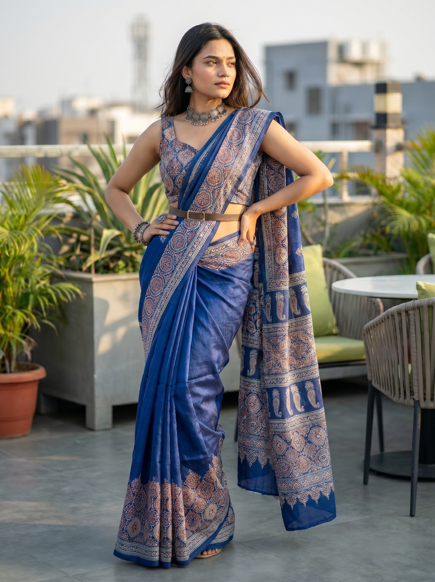 Mrs. SARDARNI Woven Soft Silk Saree - Royal Blue