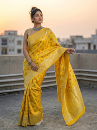 Mrs. SARDARNI Woven Soft Silk Saree - Yellow