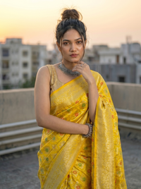 Mrs. SARDARNI Woven Soft Silk Saree - Yellow