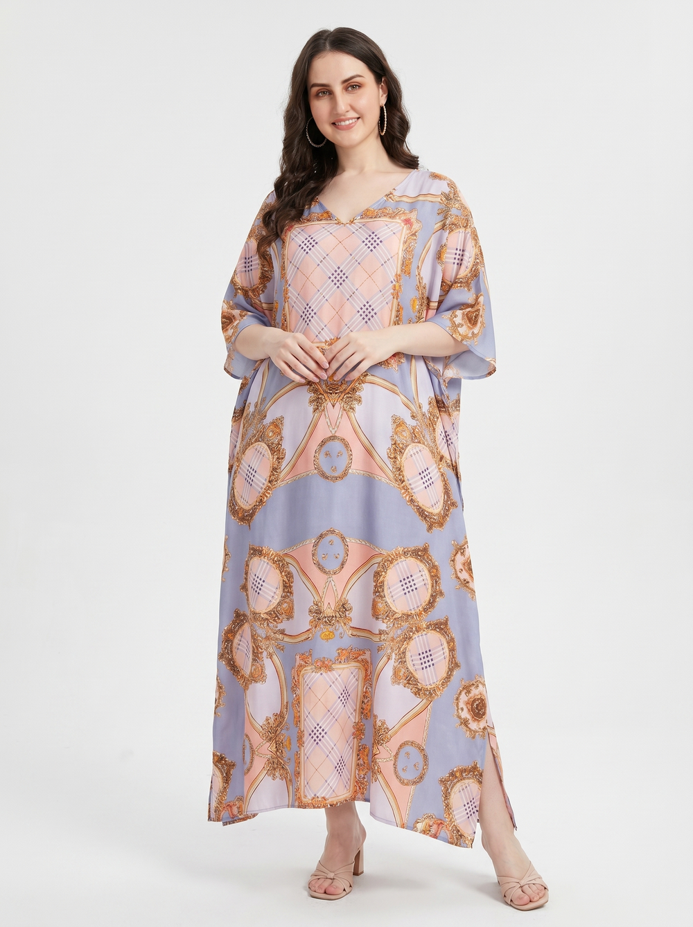 Mrs. SARDARNI Premium Designer Printed Kaftan - Lilac