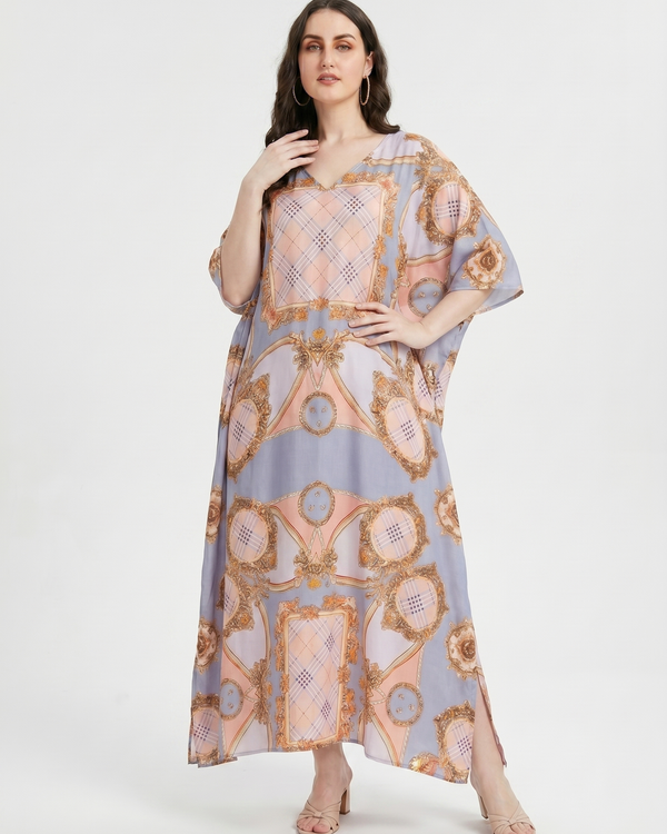 Mrs. SARDARNI Premium Designer Printed Kaftan - Lilac