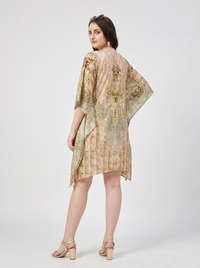 Mrs. SARDARNI Premium Designer Printed Kaftan - Olive Gold